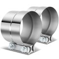 Auto Dynasty Pack Of 2 4 Inches Id Lap Joint Band Exhaust Muffler Seal Clamps Sleeve Universal Use For Od Slip Fit Pipe 