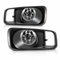 Amerilite For 1999-2000 Honda Civic Clear Replacement Bumper Fog Light Assembly Pair W Switch Harness Black Bezel Passenger And