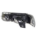 Auto Dynasty For Chevy Silverado Gmt800 2pc Pair Of Chrome Housing Headlight Black Clear Lens 3d Led Tail Light