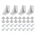 4set Inside Corner Bracket Gusset Kits 58x58x29mm 3060 Angle Connector For 3030 Series Aluminum Profile Silver 16 X Hex Flange 