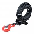 Anzio 1 4 X 50 Winch Cable Rope 7000 Lbs Rock Guard Sheath Hawse Fairlead Stopper Hoook Black Red Hook 3000lbs To 4000lbs
