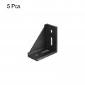 Uxcell 5pcs Inside Corner Bracket Gusset 77x77x40mm 4080 Angle Connectors For 4040 Series Aluminum Extrusion Profile Black