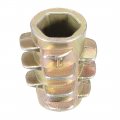 Uxcell Furniture Threaded Insert Nuts Zinc Alloy Hex-flush M4 Internal Threads 10mm Length 30pcs