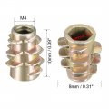 Uxcell Furniture Threaded Insert Nuts Zinc Alloy Hex-flush M4 Internal Threads 10mm Length 30pcs