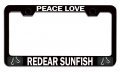 Peace Love Redear Sunfish Fishing Black Metal License Plate Frame Tag Holder G86 