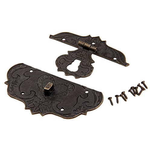 Antique Bronze Latch Clasp With Screws For Jewelry Box Wooden Case Treasure Memorial Chest And Wedding Gift Card 3 78 In X 2 44