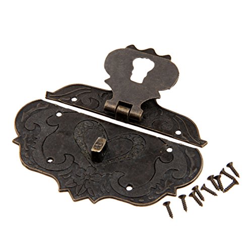 Antique Bronze Latch Clasp With Screws For Jewelry Box Wooden Case Treasure Memorial Chest And Wedding Gift Card 3 78 In X 2 44