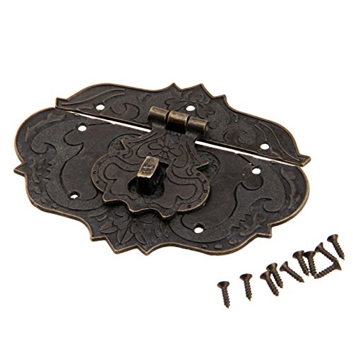 Antique Bronze Latch Clasp With Screws For Jewelry Box Wooden Case Treasure Memorial Chest And Wedding Gift Card 3 78 In X 2 44