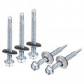 12 X 2 Self Drilling Screws With Rubber Washer 100pcs Zinc Plated Steel Roofing Hex Head Tapping Epdm For Metal To 