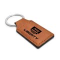 Jeep Liberty Rectangular Brown Leatherette Key Chain
