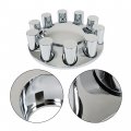 Waltyotur Universal 20pcs 33mm Lug Nut Covers 2 Front Axle Wheel Cover Hub Cap Replacement For Semi Trucks Middle-duty