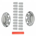 Waltyotur Universal 20pcs 33mm Lug Nut Covers 2 Front Axle Wheel Cover Hub Cap Replacement For Semi Trucks Middle-duty