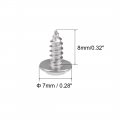 Uxcell 3x8mm Self Tapping Screws Phillips Pan Head With Washer Screw 304 Stainless Steel Fasteners Bolts 50pcs