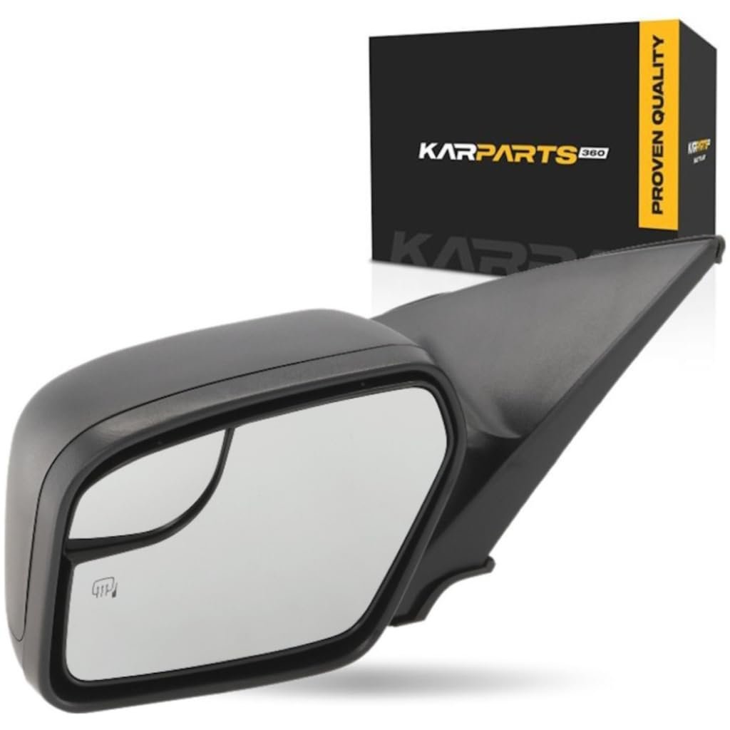 Ford Fusion 2011 2012 Door Mirror Driver Side Textured Black Power Heated Non-folding With Puddle Light Blind Spot Glass
