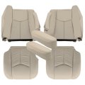 Driver Passenger Bottom Top Lean Back Foam Armrests Leather Seat Covers For Cadillac Escalade Esv Ext 2003 2004 2005 2006 Light 