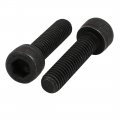 Uxcella 5pcs M6x25mm 12 9 Grade Hex Socket Cap Left Hand Thread Screw Bolt Black