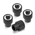 Ford Mustang Dark Horse Tire Valve Stem Caps White On Black Diamond Cut Grip Aluminum Set Of 4 Universal Fit For Cars Suvs And 