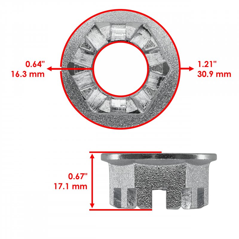 Caltric Front Or Rear Axle Castle Nut For Suzuki Lt-a500f 2002 2003 2004 2005 2006 2007