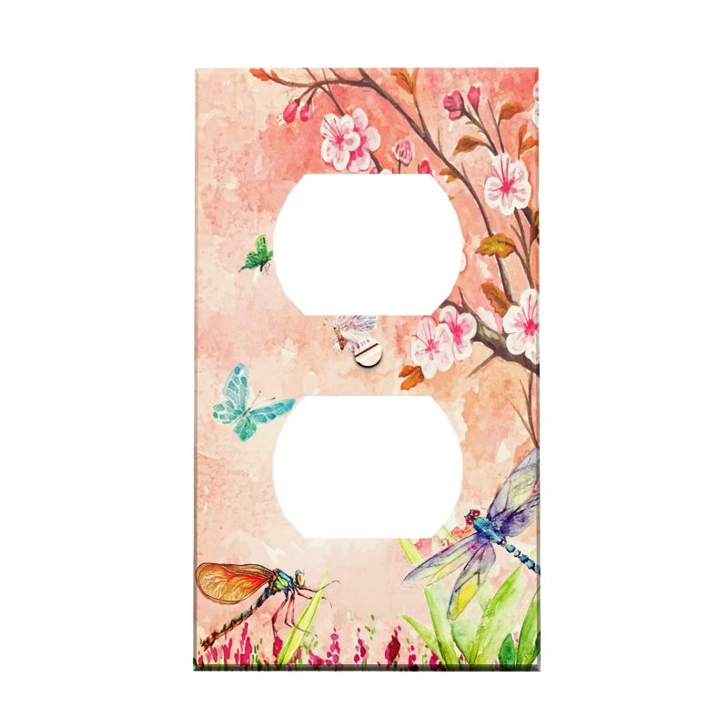 Cherry Tree Dragonflies And Butterflies Outlet Cover
