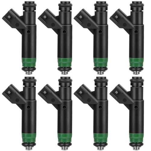 8 Piece 4 Hole Fuel Injectors Set For 04-07 Dodge Durango Ram 1500 Dakota 06-07 Jeep Commander And Grand Cherokee 53032704ab