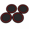 Secosautoparts Compatible With Dodge Charger 2011-2020 Cup Holder Liner Insert Accessories 22-pc Red Trim