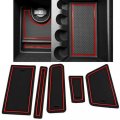 Secosautoparts Compatible With Dodge Charger 2011-2020 Cup Holder Liner Insert Accessories 22-pc Red Trim 