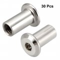 Uxcell M6x15mm Hex Socket Head Insert Nut Screw Post Sleeve For Furniture 30pcs