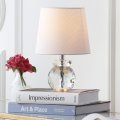Safavieh Lighting Collection Eunice Modern Glam Clear Crystal 13-inch Bedroom Living Room Home Office Desk Nightstand Round