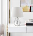 Safavieh Lighting Collection Eunice Modern Glam Clear Crystal 13-inch Bedroom Living Room Home Office Desk Nightstand Round