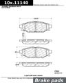 Stoptech 103 11140 Brake Pad Ceramic 