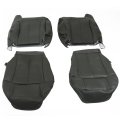 Black Artificial Leather Seat Covers 4 Piece Set For Sierra 1500 2500 3500 And Silverado Front Driver Passenger Bottom Lean 