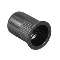 Uxcell M12 Rivet Nuts Carbon Steel Zinc-plated Knurled Flat Head Threaded Insert Nut Black 20pcs