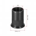 Uxcell M12 Rivet Nuts Carbon Steel Zinc-plated Knurled Flat Head Threaded Insert Nut Black 20pcs