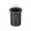 Uxcell M12 Rivet Nuts Carbon Steel Zinc-plated Knurled Flat Head Threaded Insert Nut Black 20pcs