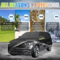 Uxcell Waterproof Car Cover For Dodge Durango 2011-2023 Outdoor Full All Weather Protection Rain Sun With Zipper Black