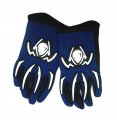 Wow Youth Motocross Helmet Bmx Mx Atv Dirt Bike Spider Web Blue Goggles Martian Glove Bundle