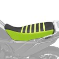 Non Slip Seat Cover For Klr650 2022 2025 Waterproof Pvc Leather Gripper Cushion Replacement Green Stripe Striped Design 