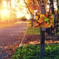 Numland Autumn Leaves Magnetic Anti-uv 100 Polyester Standard Size 21x18 In Oxford Garden Postbox Letterbox Cover