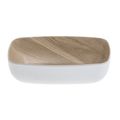 Hubert Kalm Collection White Melamine Bowl With Light Wood Inside 7 L X 4 1 W 2 3 16 H 