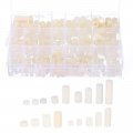 270pcs 18 Sizes Nylon Round Spacers For M3 M4 M5 M6 Screws 3mm-25mm Different Length Standoff Screw Nut Assortment Kit White 