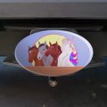 Unique Unicorn With Horses In Stable Oval Tow Trailer Hitch Cover Plug Insert