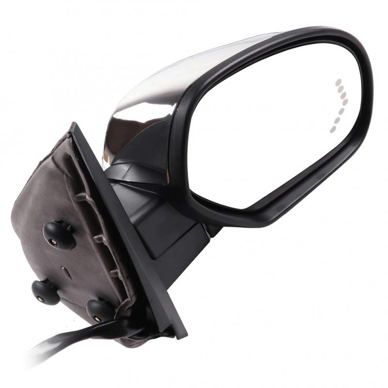 Black Right Side Mirror Fit For 2007-2013 Chevy Silverado 1500 Metallic Finish Glass Manual Folding Heated Memory Turn Signal