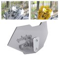 Adjustable Motorcycle Extension Heightened Acrylic Wind Deflector Aluminum Alloy Clip On Windscreen Smoky Gray