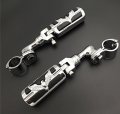 Smt-chrome Short Angled Adjustable Peg Mounting Kit Eagle Style Footrest Compatible With V-star Roadstar Suzuki Boulevard 1