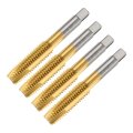 4pcs 1 2-13 Unc B2 Spiral Point Thread Tap Screw Threading Tapping Tool Titanium Coated 6542 High Speed Steel Machine Taps Bit