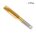 4pcs 1 2-13 Unc B2 Spiral Point Thread Tap Screw Threading Tapping Tool Titanium Coated 6542 High Speed Steel Machine Taps Bit