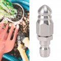 1pc 4 Inch Quick Plug Pressure Drain Jet Hose Nozzle Durable 1 Front 6 Rear 56mm Sewer For Garden