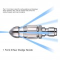 1pc 4 Inch Quick Plug Pressure Drain Jet Hose Nozzle Durable 1 Front 6 Rear 56mm Sewer For Garden
