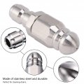 1pc 4 Inch Quick Plug Pressure Drain Jet Hose Nozzle Durable 1 Front 6 Rear 56mm Sewer For Garden