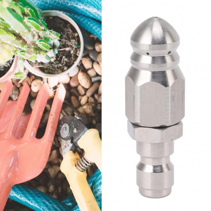 1pc 4 Inch Quick Plug Pressure Drain Jet Hose Nozzle Durable 1 Front 6 Rear 56mm Sewer For Garden